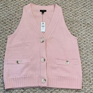 Talbots Light Pink Button-Up Sweater Vest